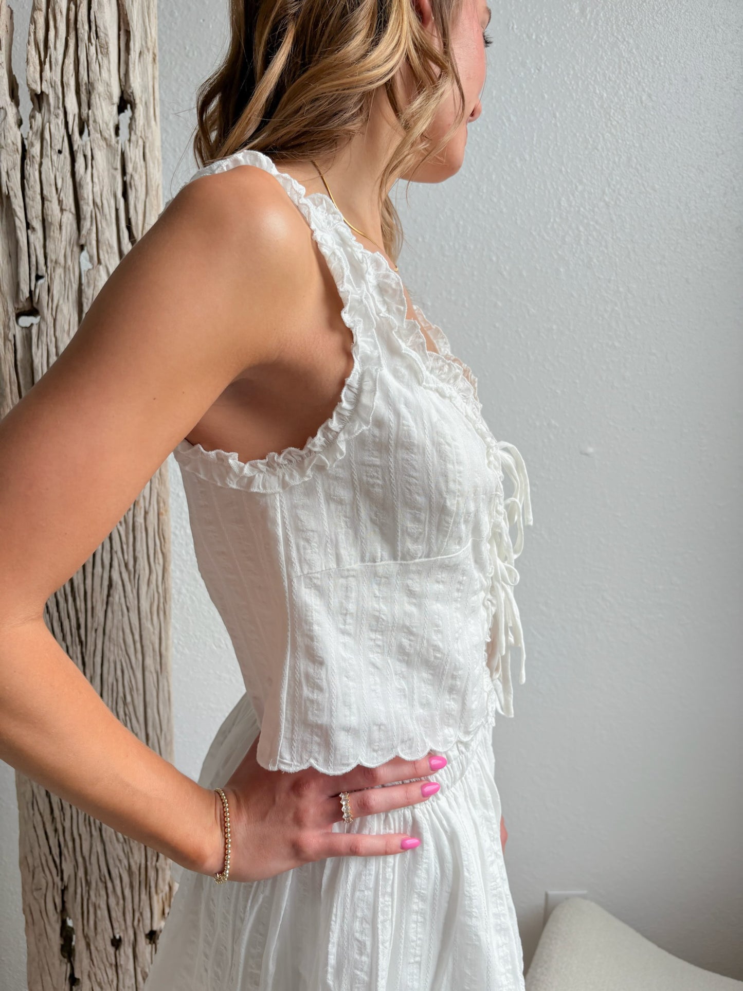 Sunlit Blooms Top-White