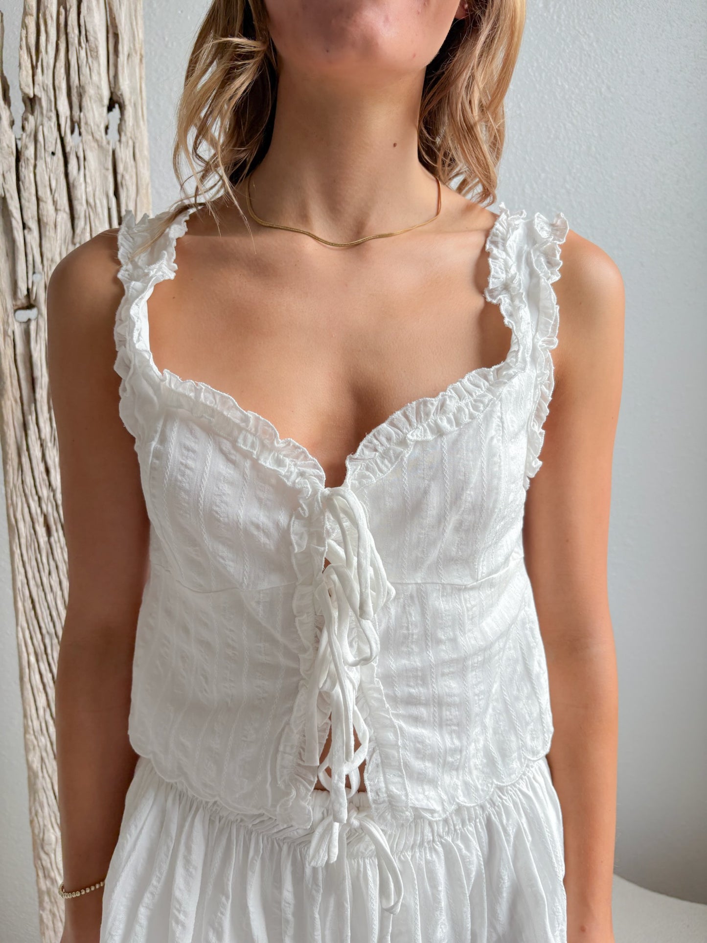 Sunlit Blooms Top-White