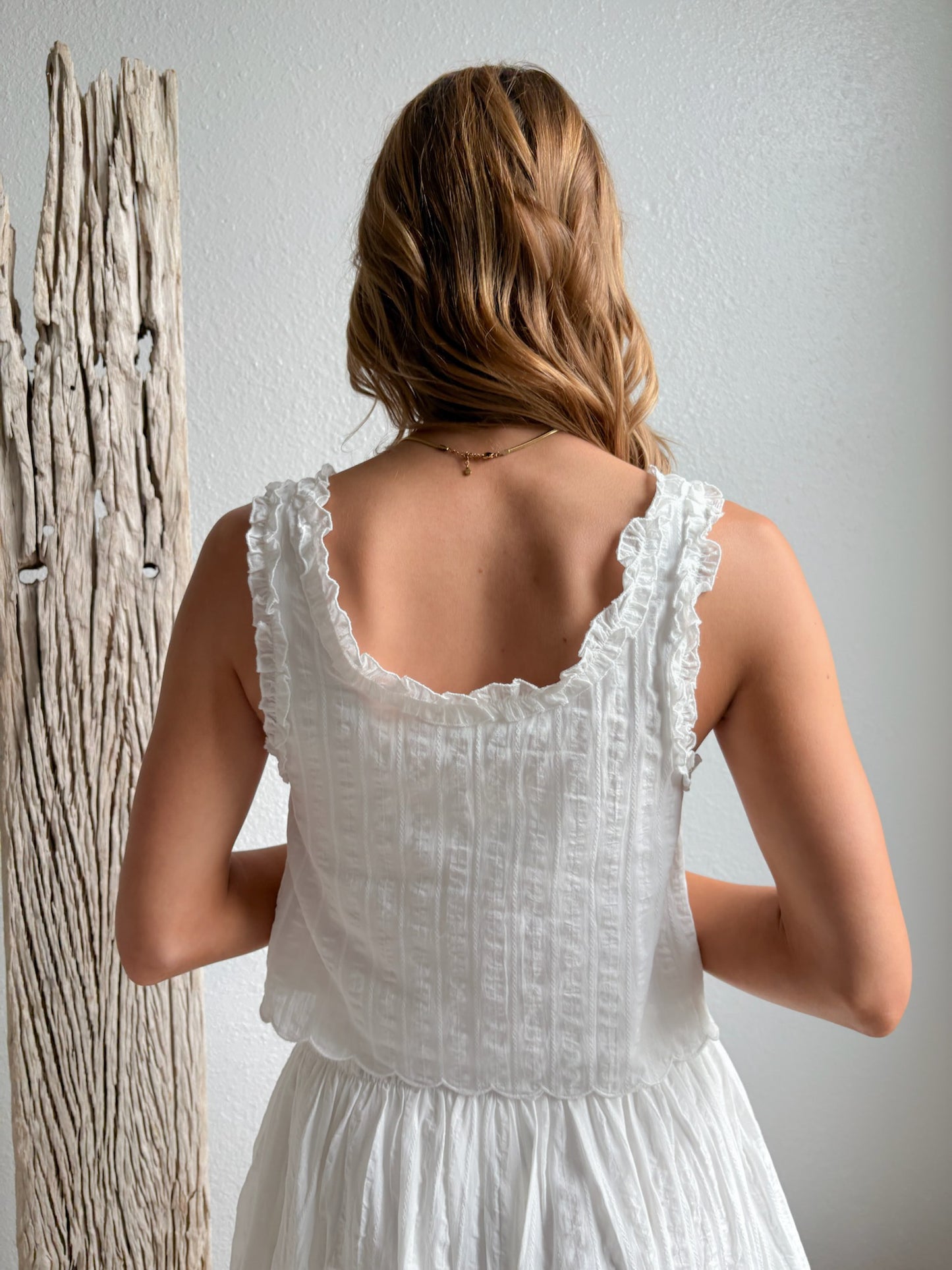 Sunlit Blooms Top-White