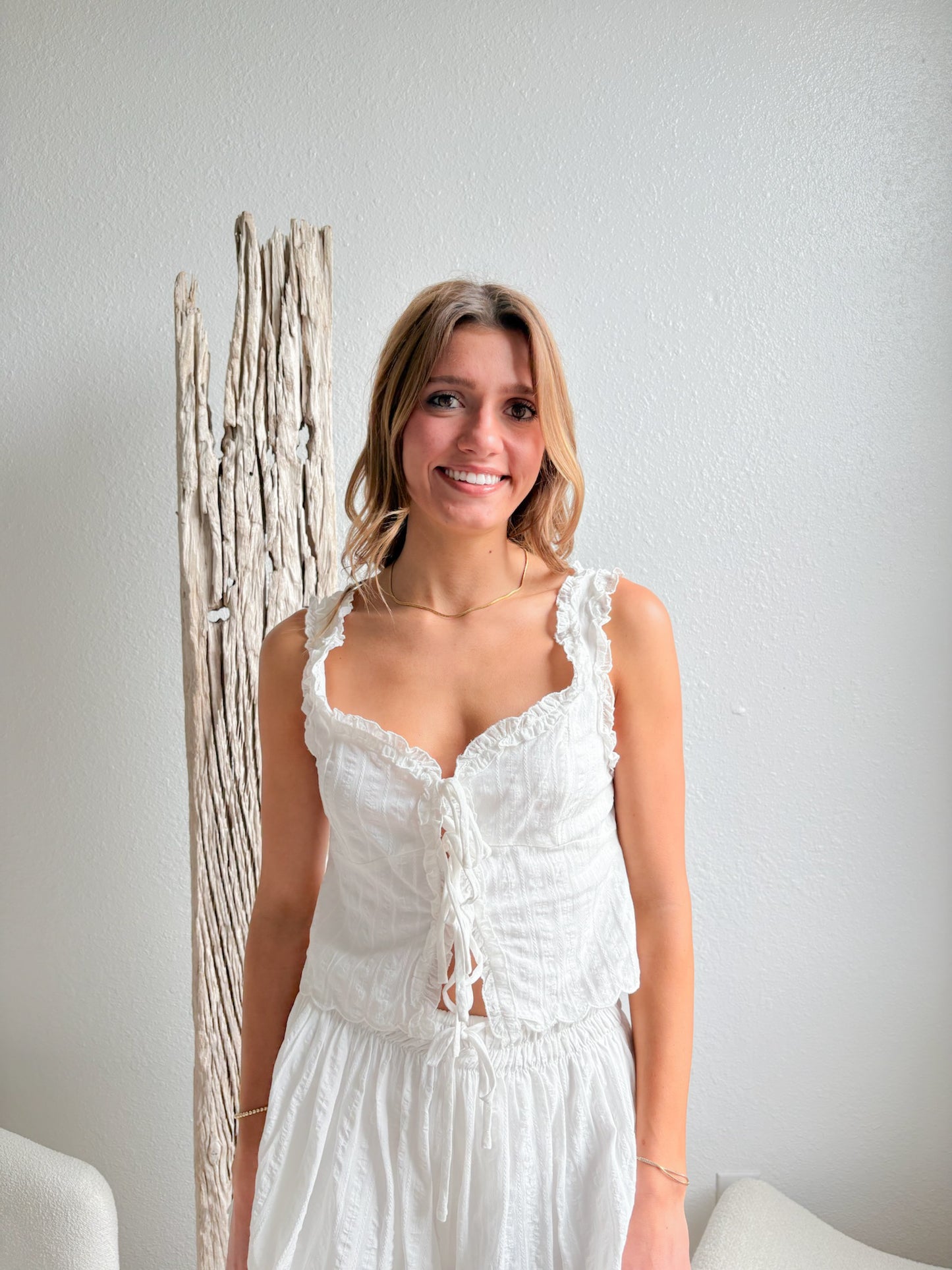Sunlit Blooms Top-White