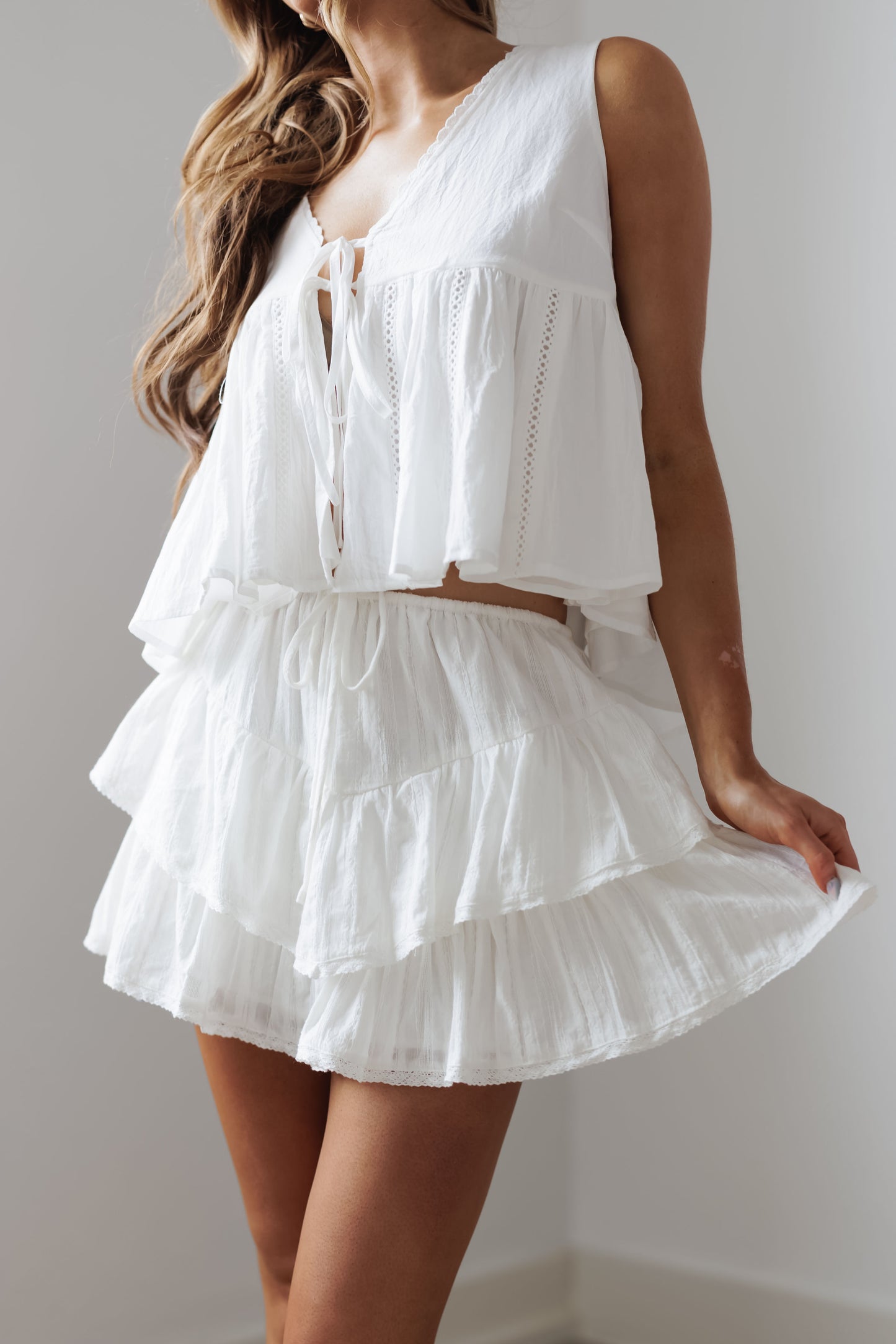 On A Whim Skort-White