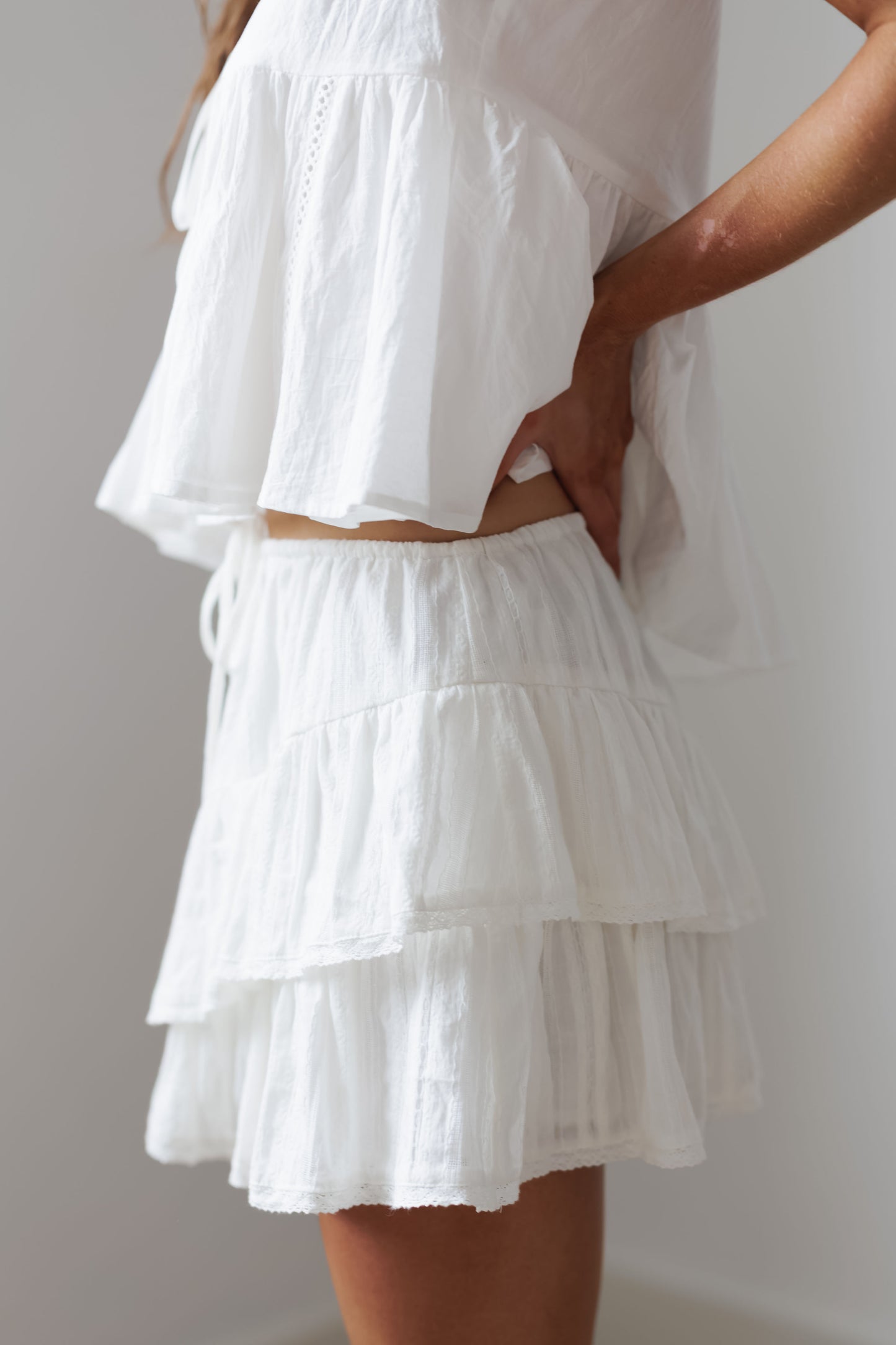On A Whim Skort-White