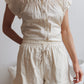 Maddie Ruffle Shorts-Oatmeal