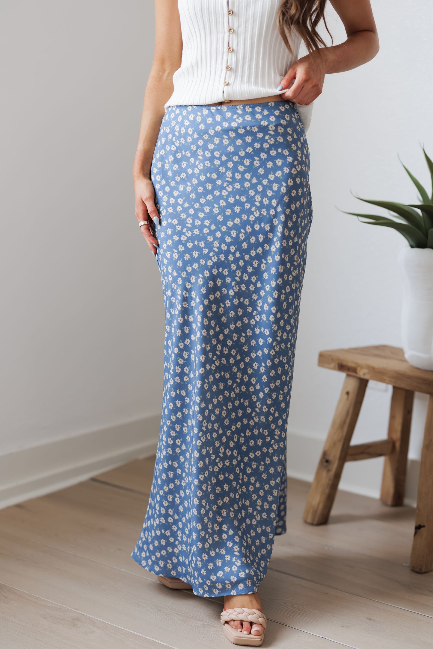 Sweet Gather Skirt-Blue