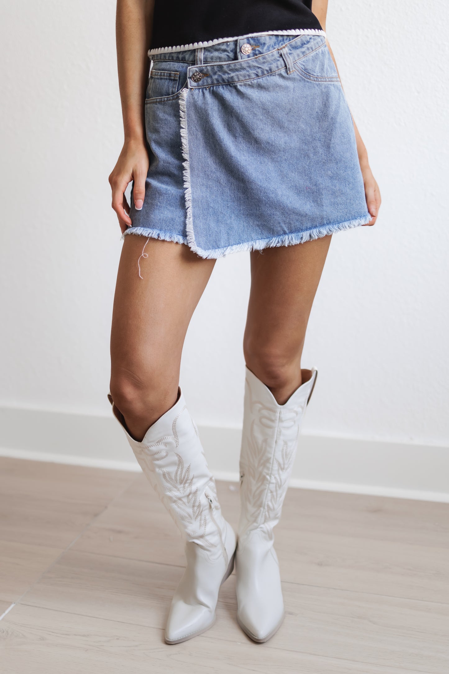 Switch Gears Skort-Washed Denim
