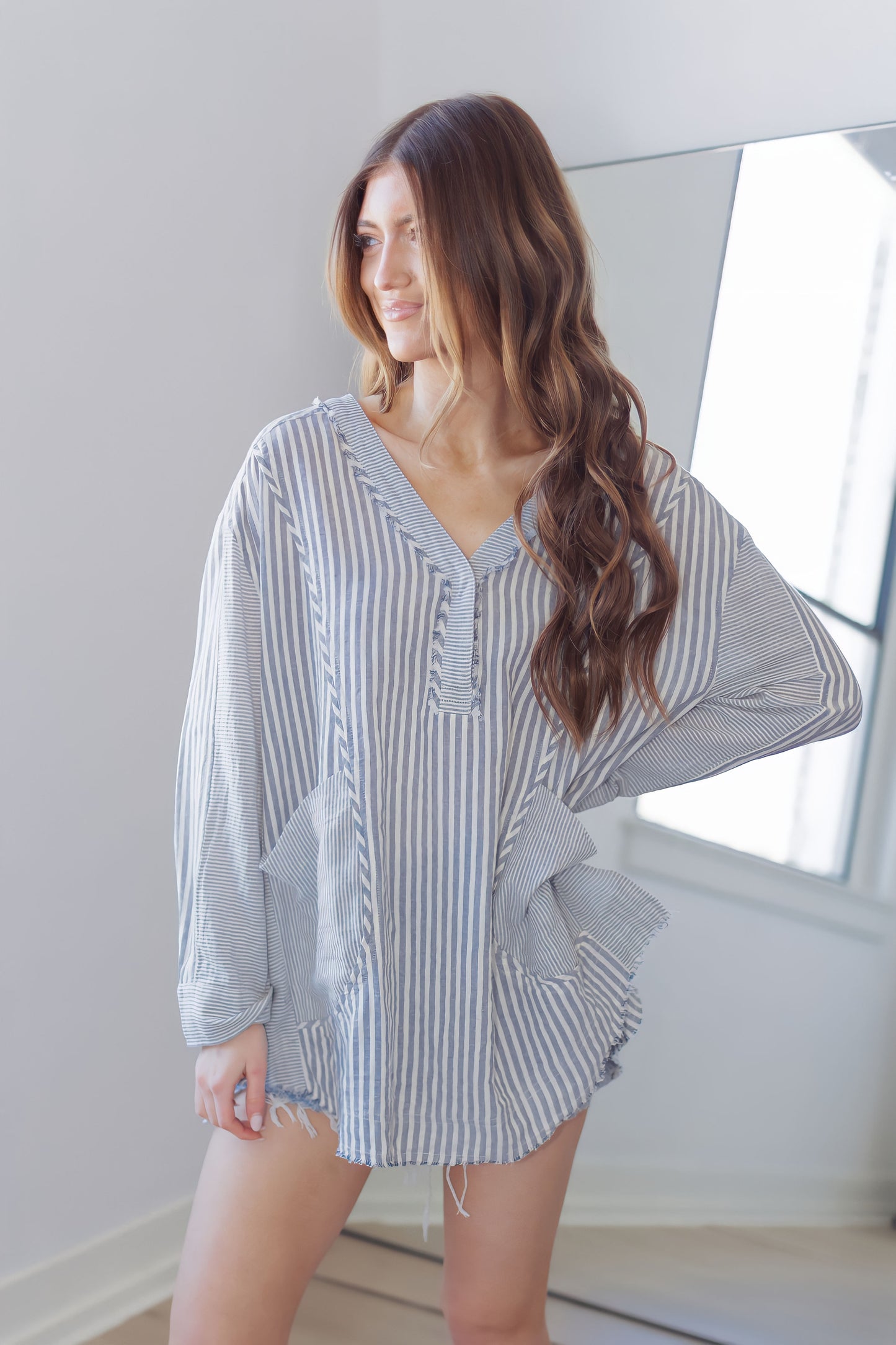 All Day Style Top-Blue