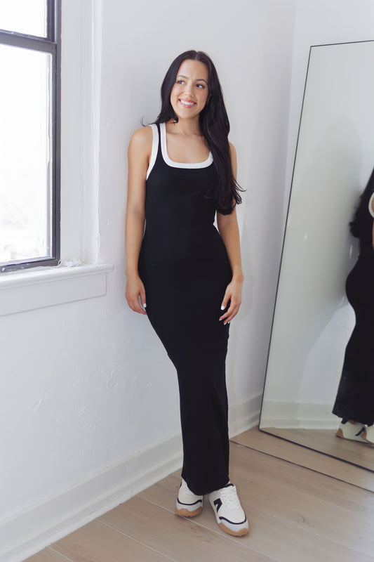 Cruise Control Dress-Black/White