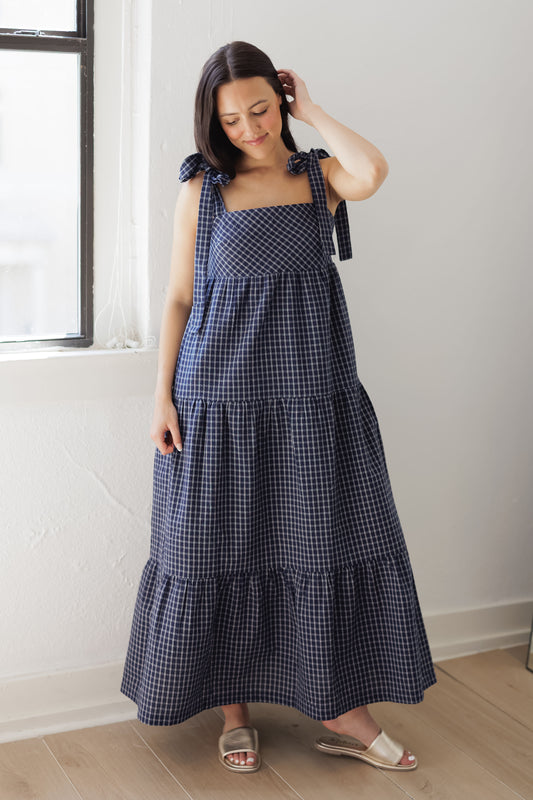 Perfect Spot Dress-Navy/White