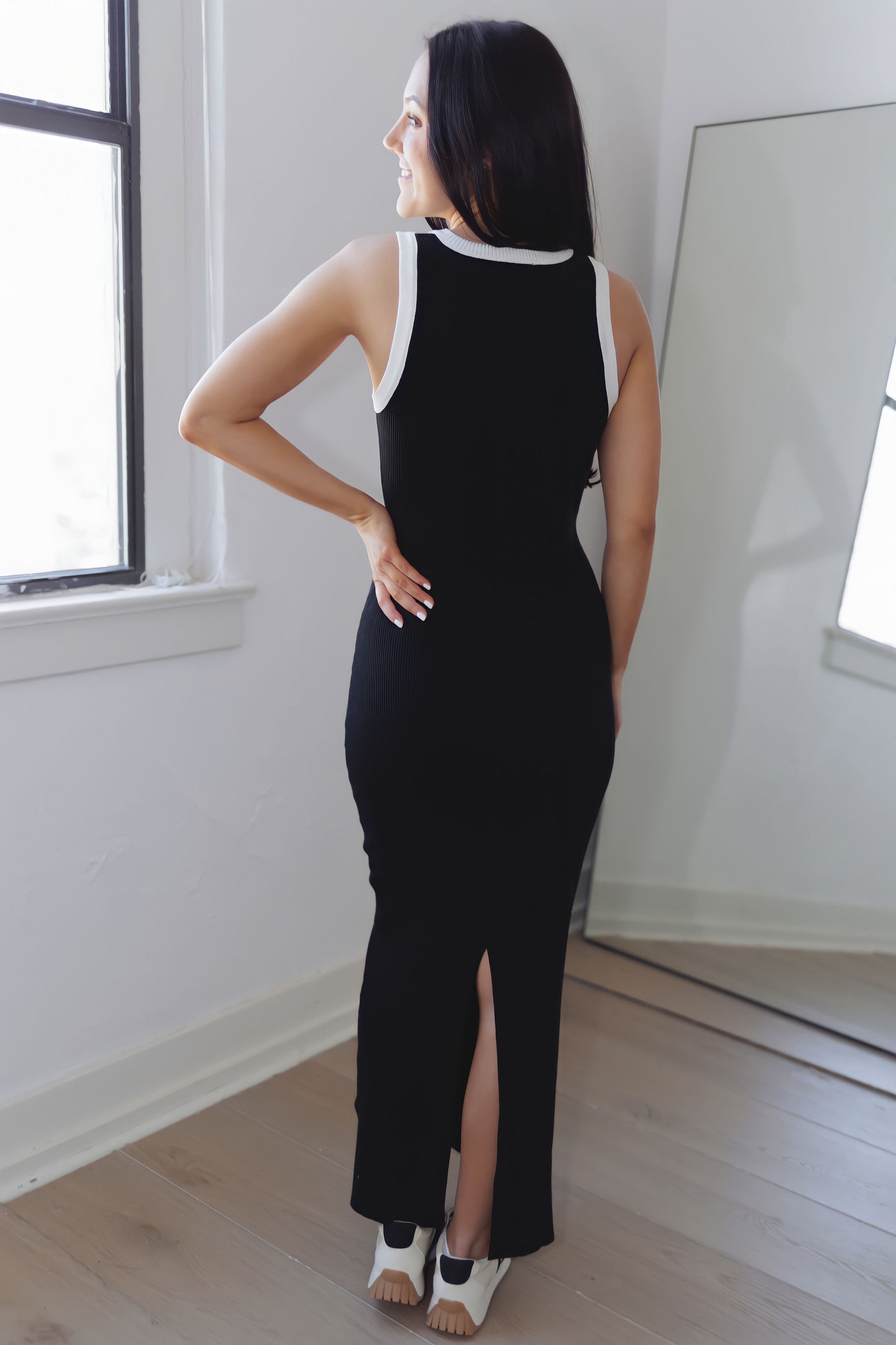 Cruise Control Dress-Black/White