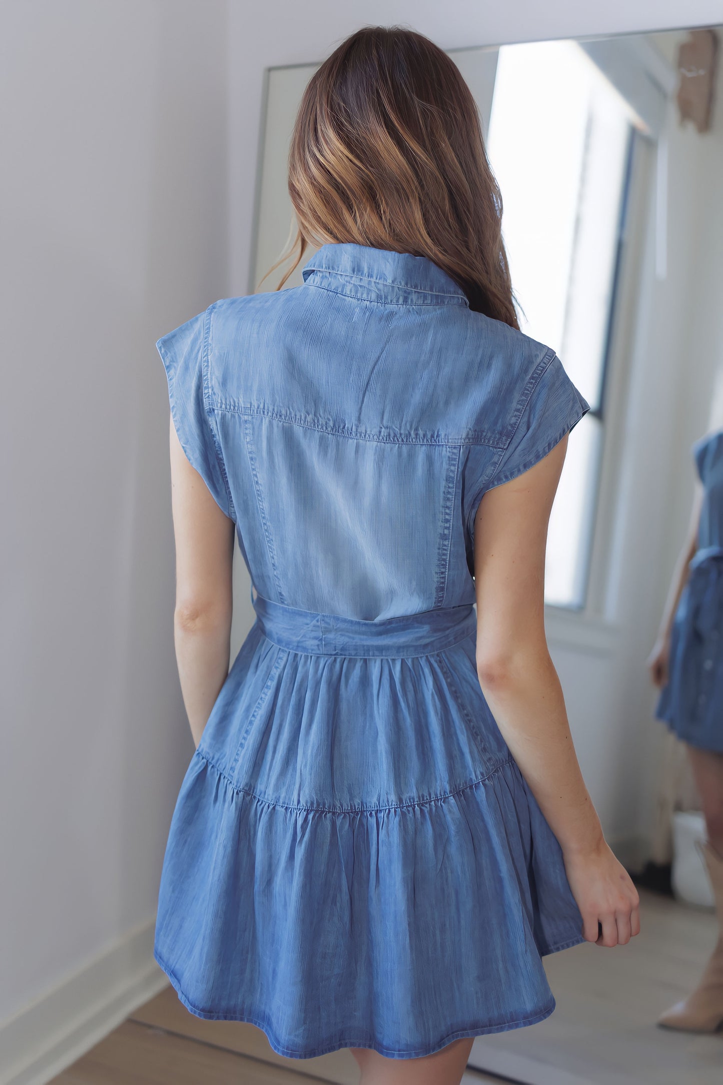 Gleeful Grace Dress-Denim