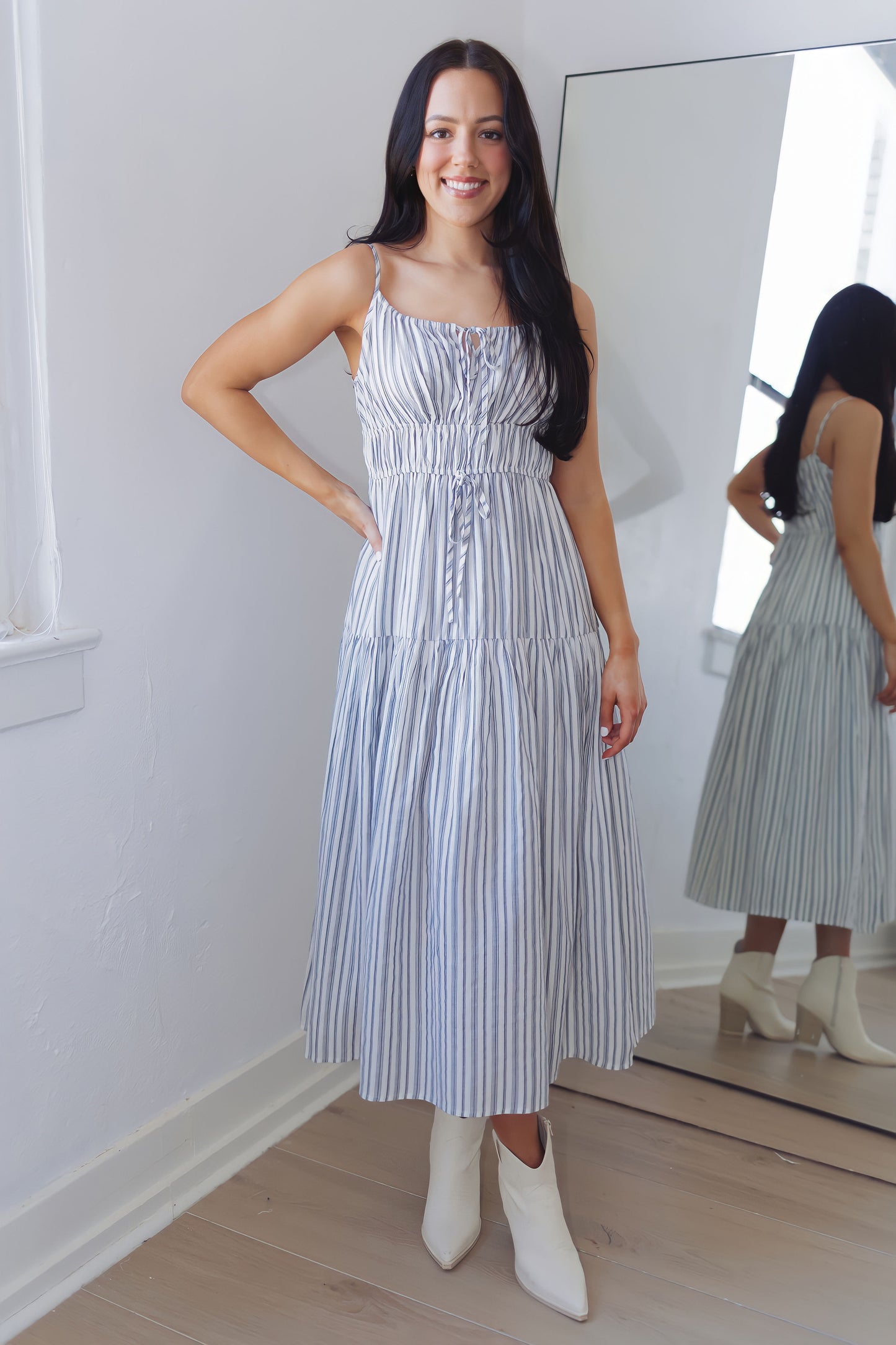 Cherished Moments Dress-Dusty Blue