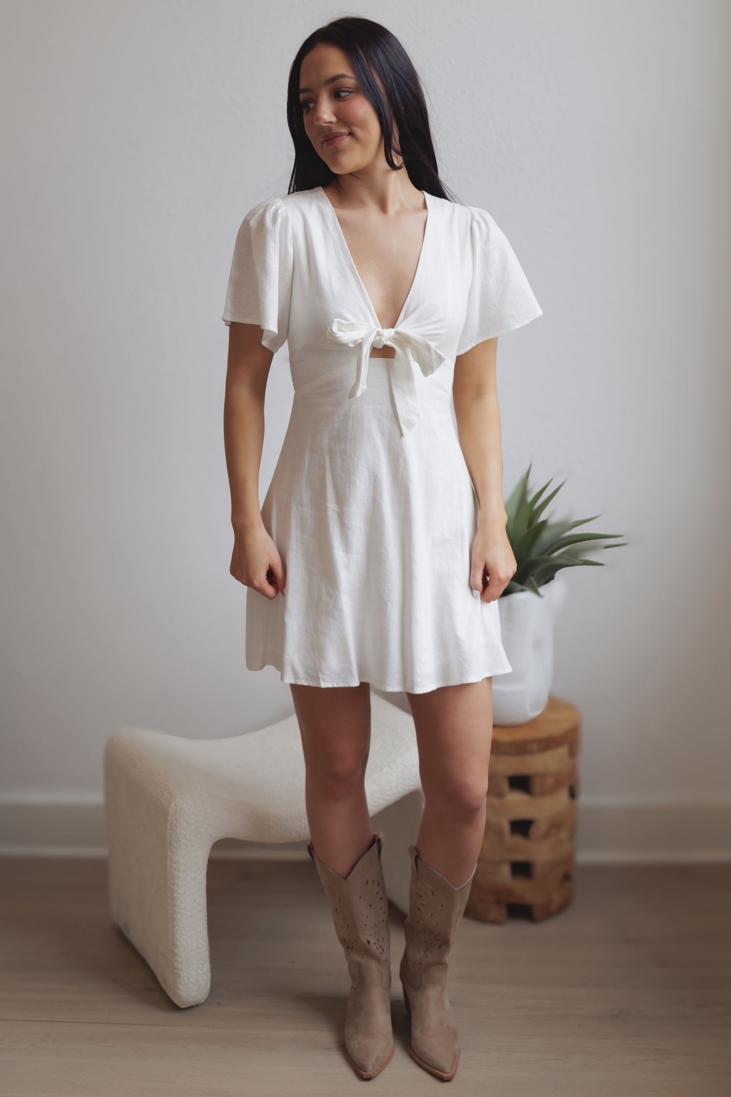 Love Letter Mini Dress-White