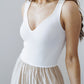 Abigail Dress-Sand/White
