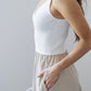 Abigail Dress-Sand/White