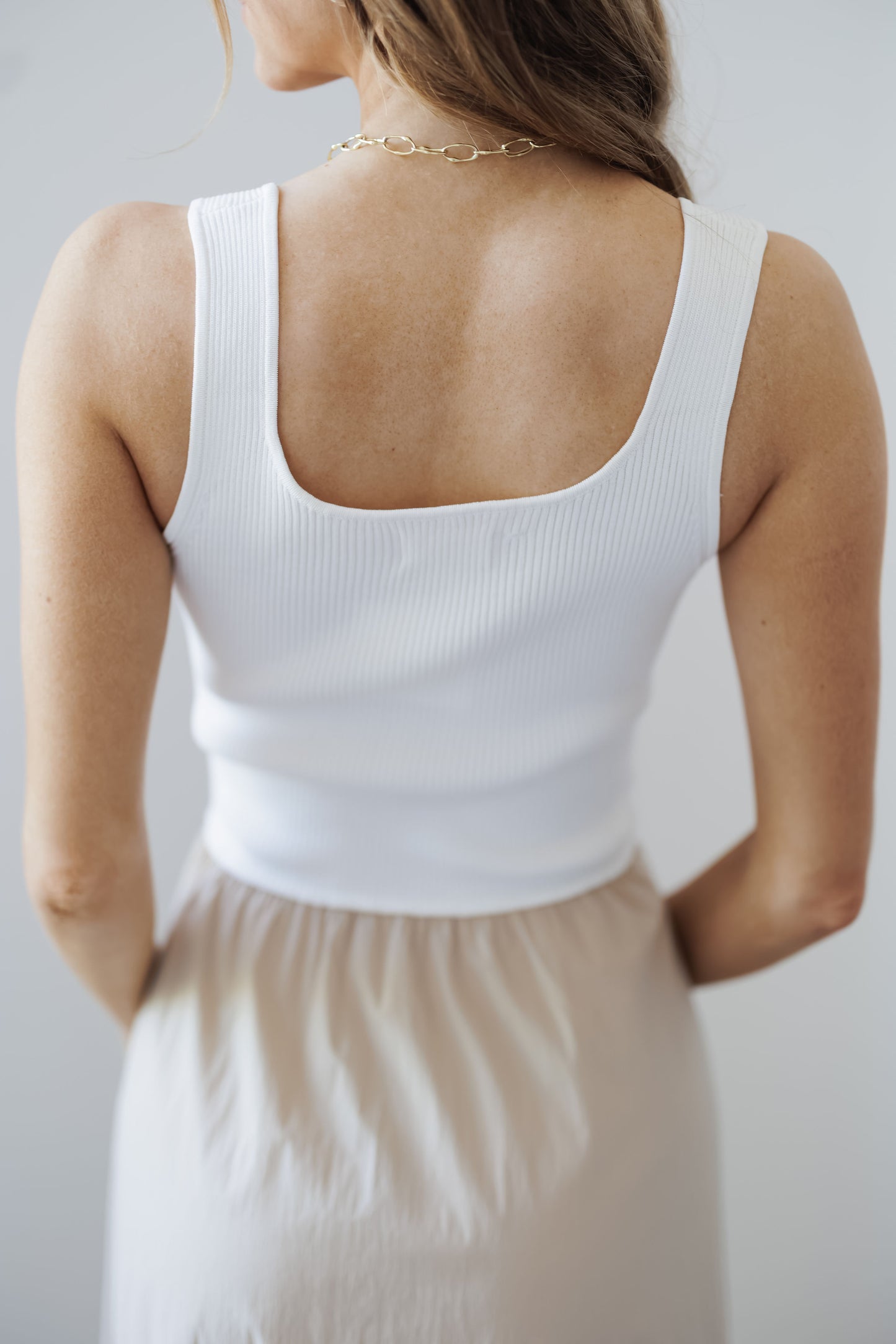 Abigail Dress-Sand/White