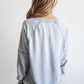 Z SUPPLY: Easy V Knit Sweatshirt-Washed Indigo
