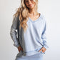 Z SUPPLY: Easy V Knit Sweatshirt-Washed Indigo