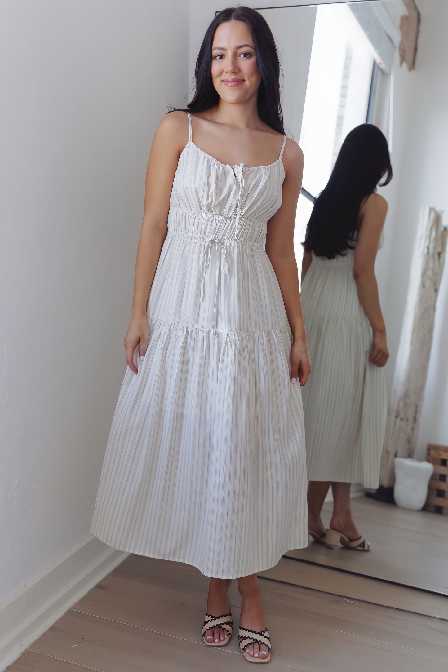 Cherished Moments Dress-Taupe