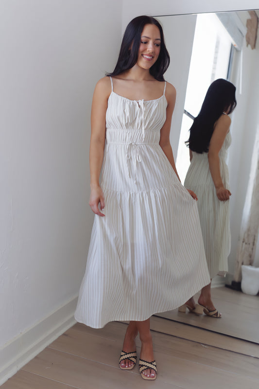 Cherished Moments Dress-Taupe