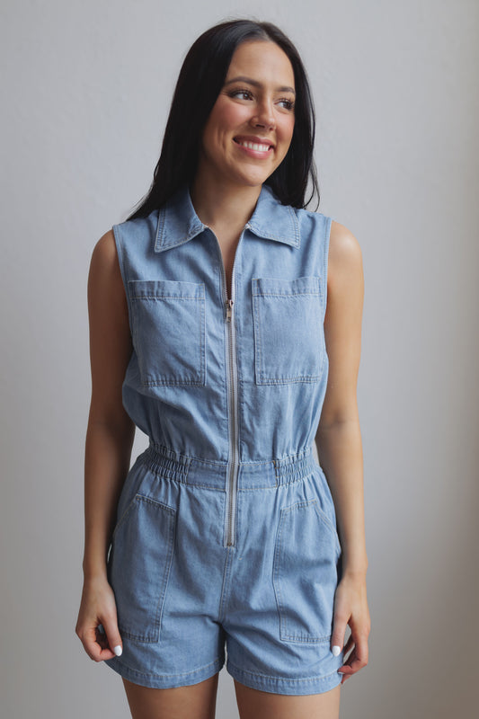 Westly Romper-Blue