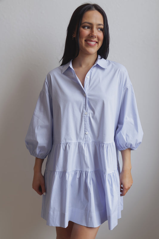 Calm Coast Dress-Blue Stripe