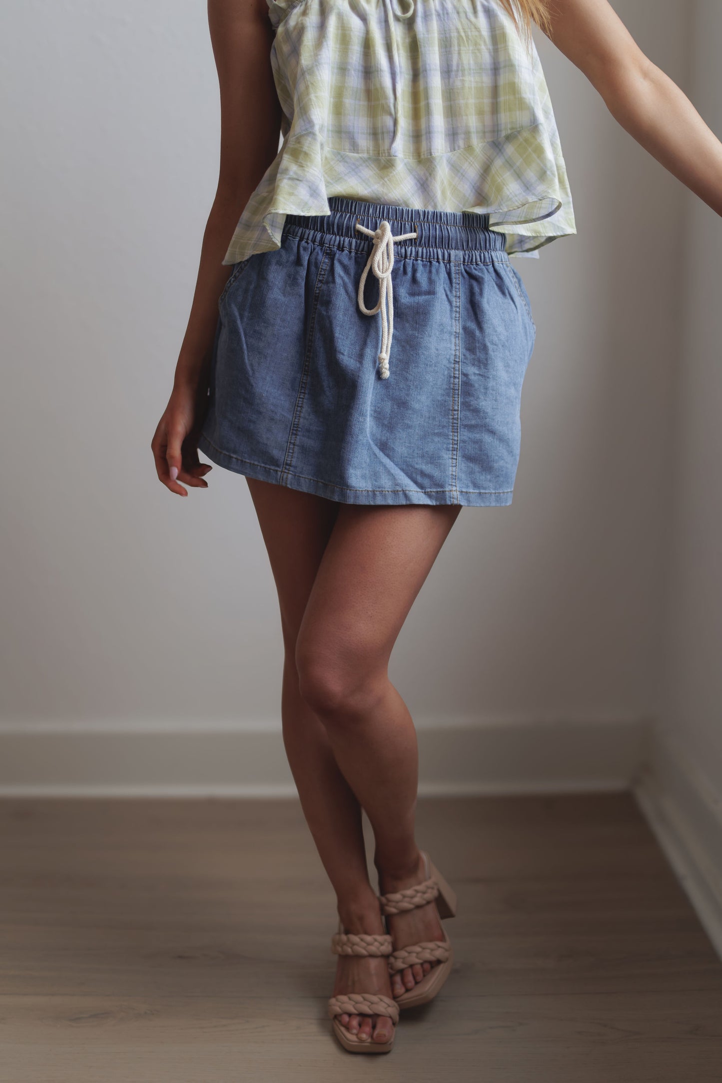 Zoey Denim Skort-Washed Denim