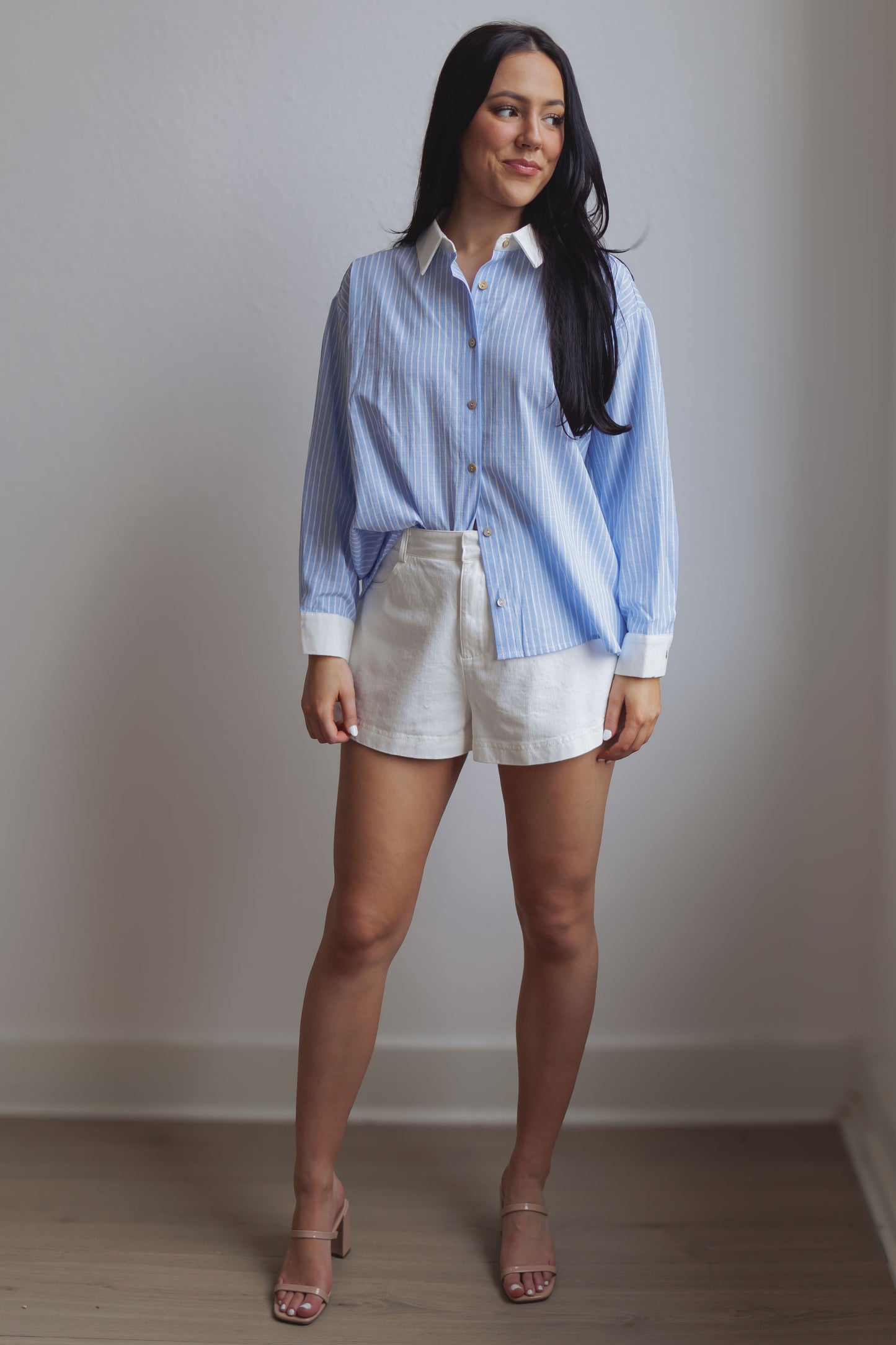 Brenna Top-Blue Stripe