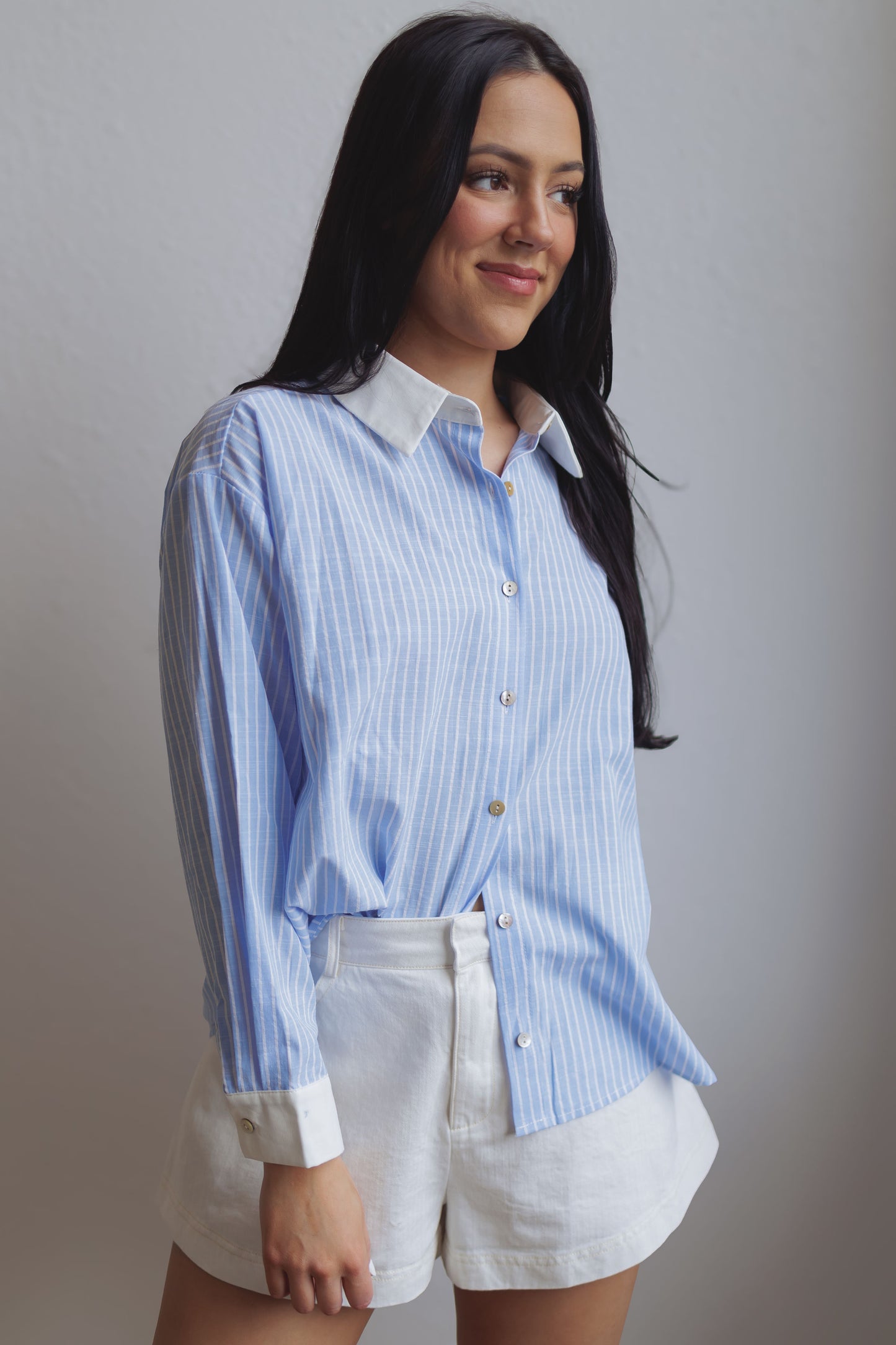 Brenna Top-Blue Stripe