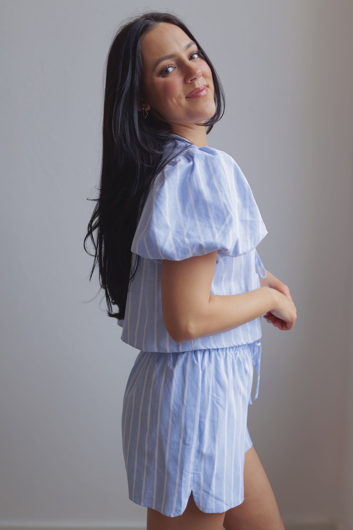 Makayla Striped Set-Blue