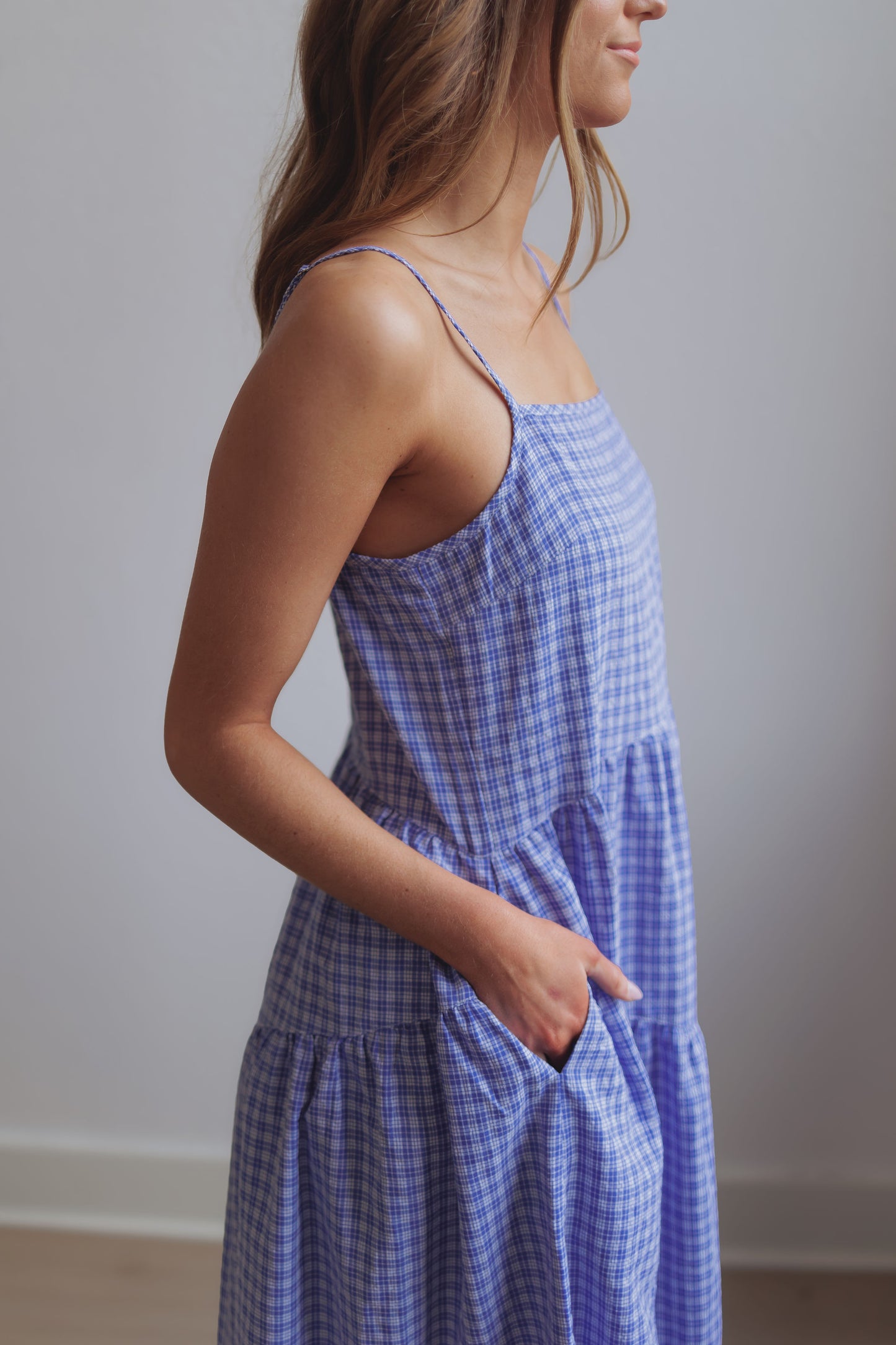 Pippa Tiered Dress-Blue