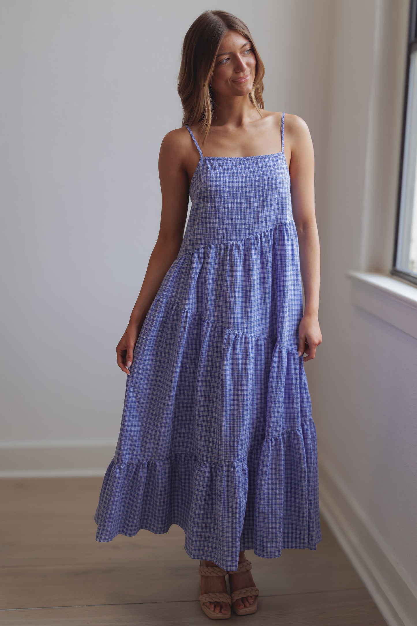 Pippa Tiered Dress-Blue