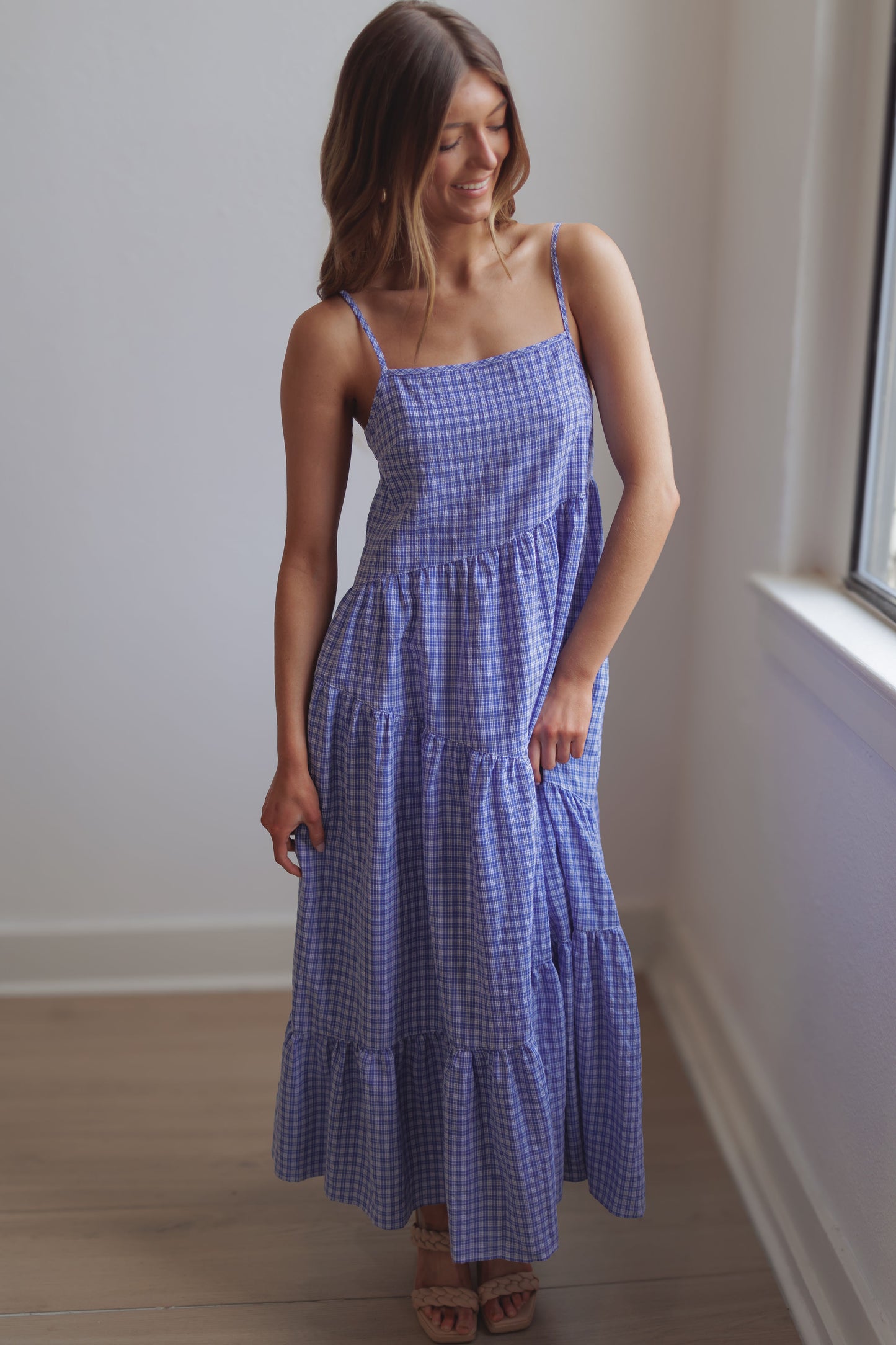 Pippa Tiered Dress-Blue