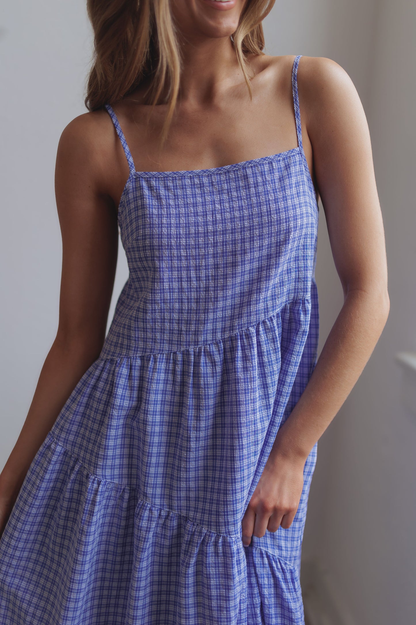 Pippa Tiered Dress-Blue