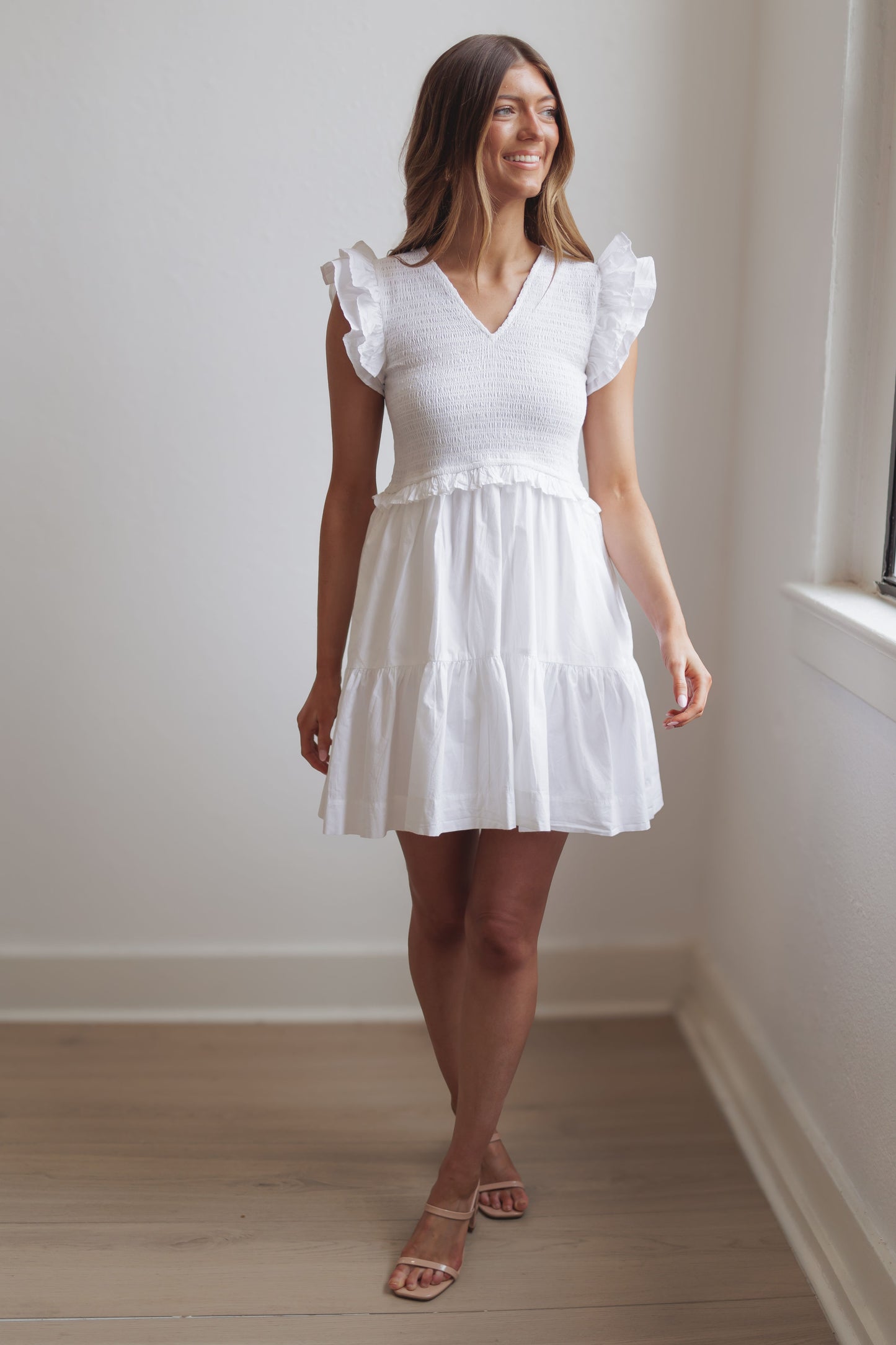 Yours Truly Dress-White