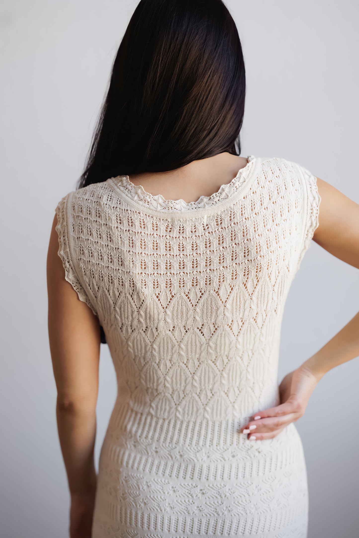 Z SUPPLY: Marsella Crochet Midi Dress-Sea Salt