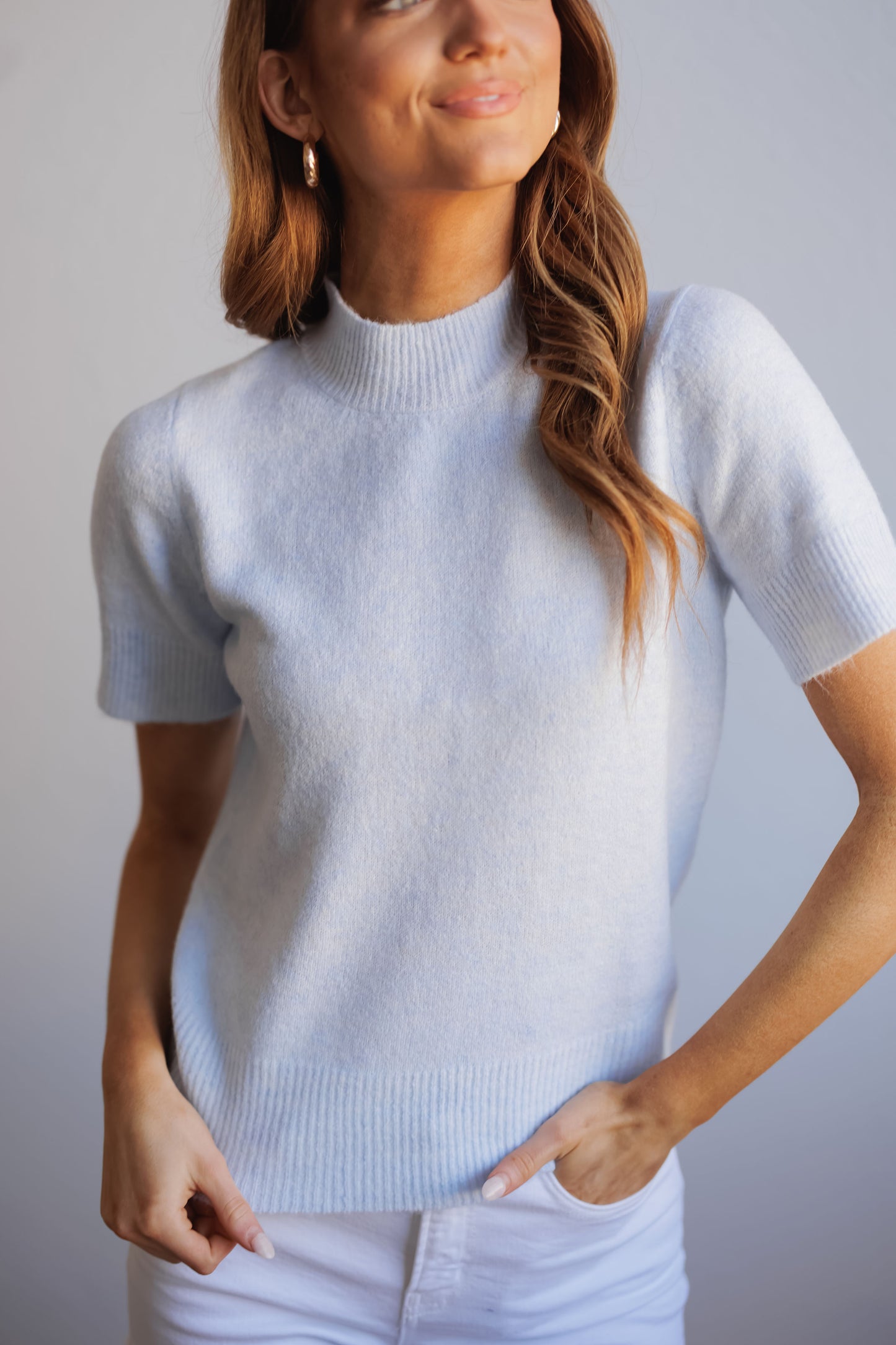 Sweet Bloom Sweater-Light Blue