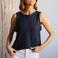 Sweet Charm Sweater Top-Navy