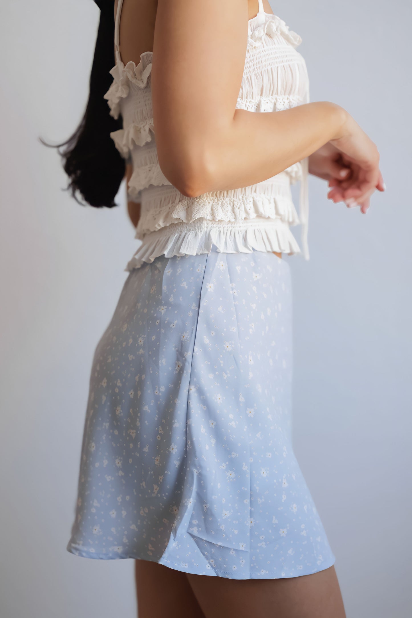 Day Drifter Skirt-Blue Floral