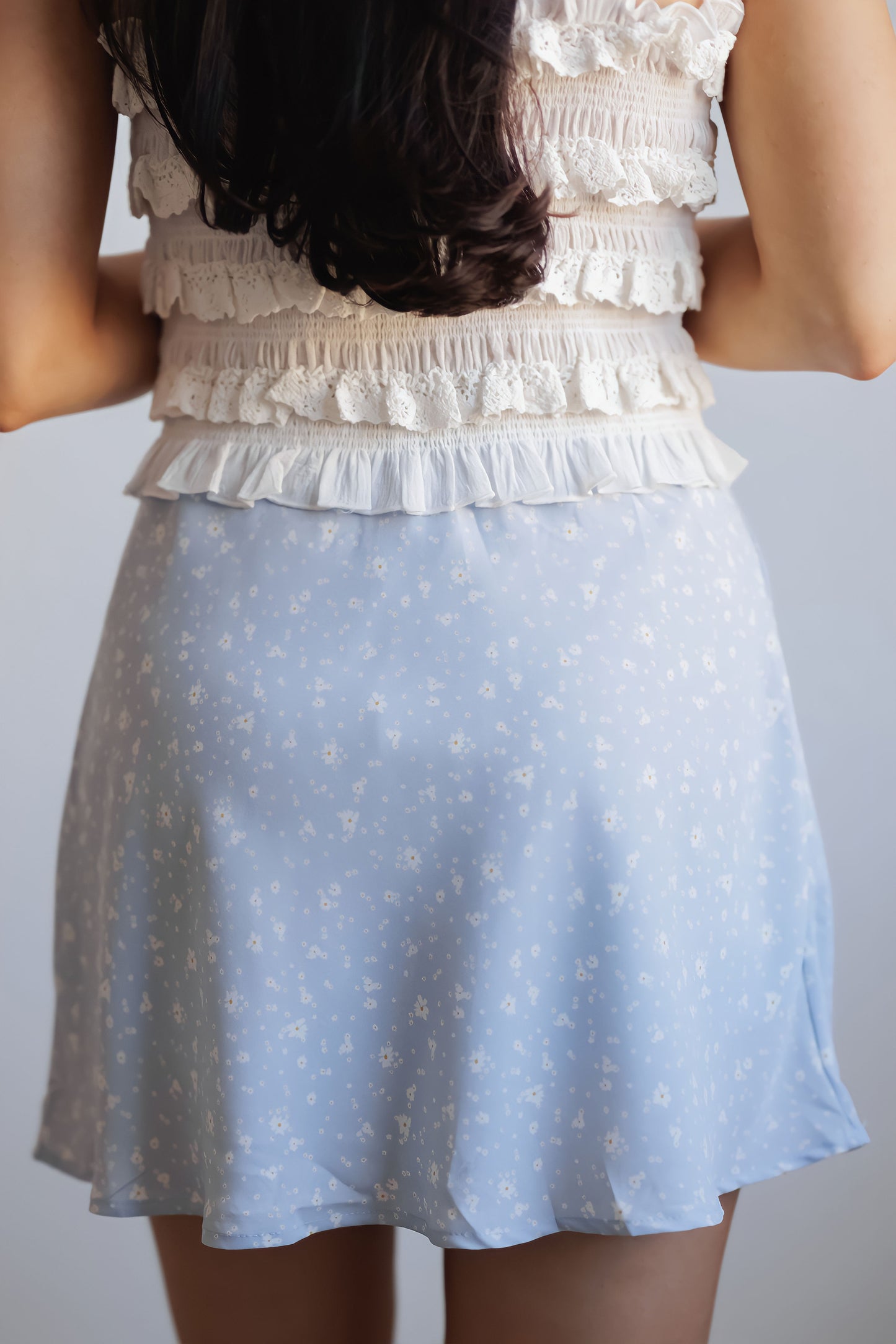 Day Drifter Skirt-Blue Floral