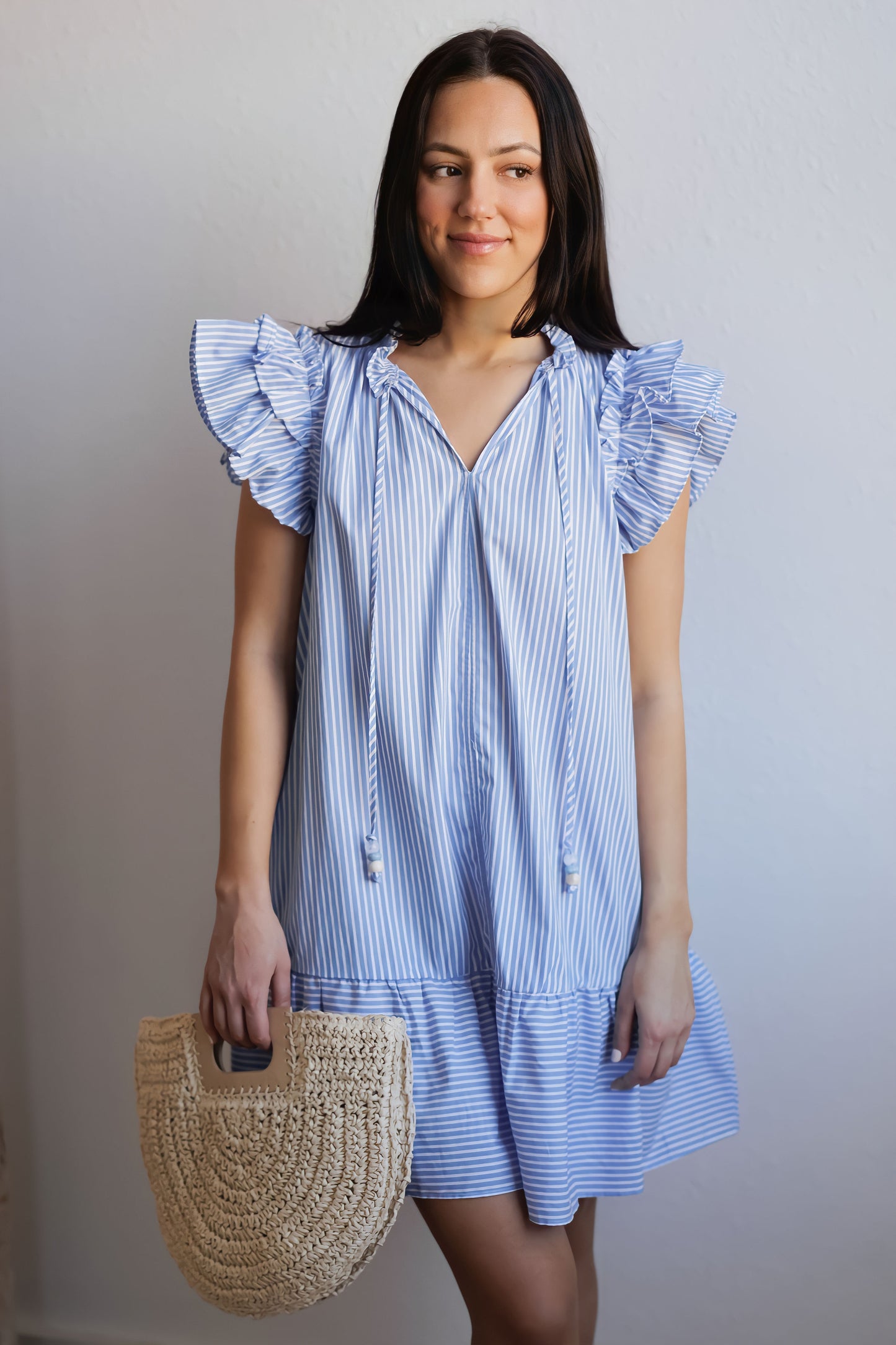 Sweet Feeling Dress-Blue Stripe