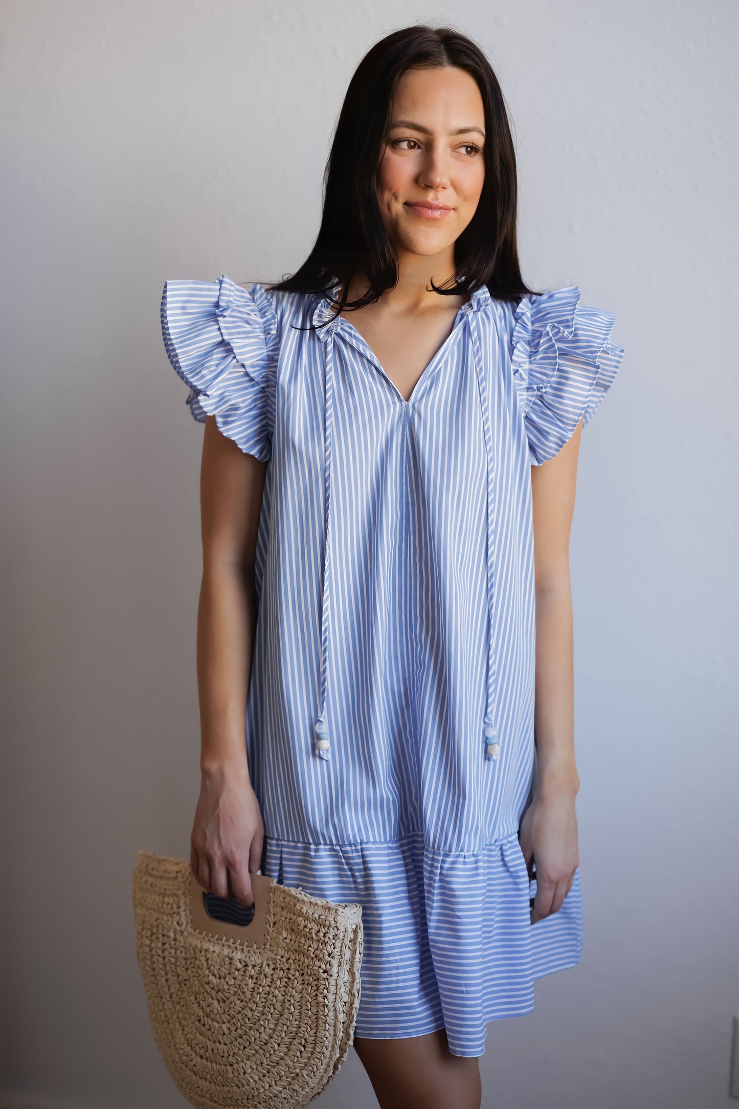 Sweet Feeling Dress-Blue Stripe