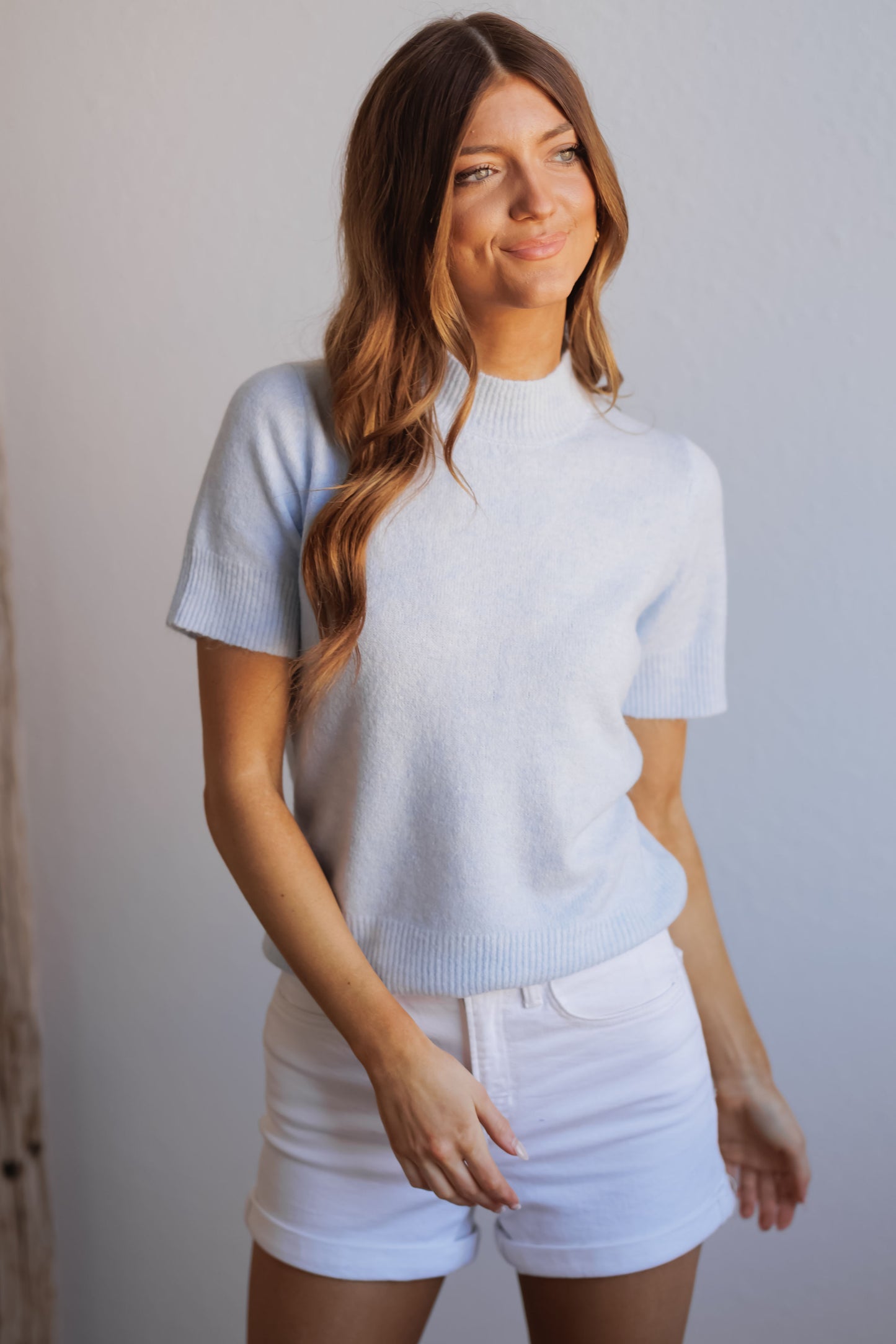 Sweet Bloom Sweater-Light Blue