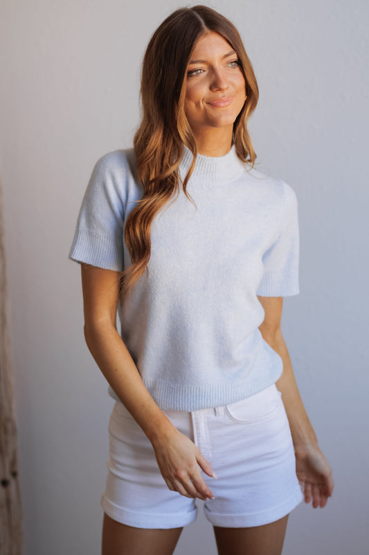 Sweet Bloom Sweater-Light Blue