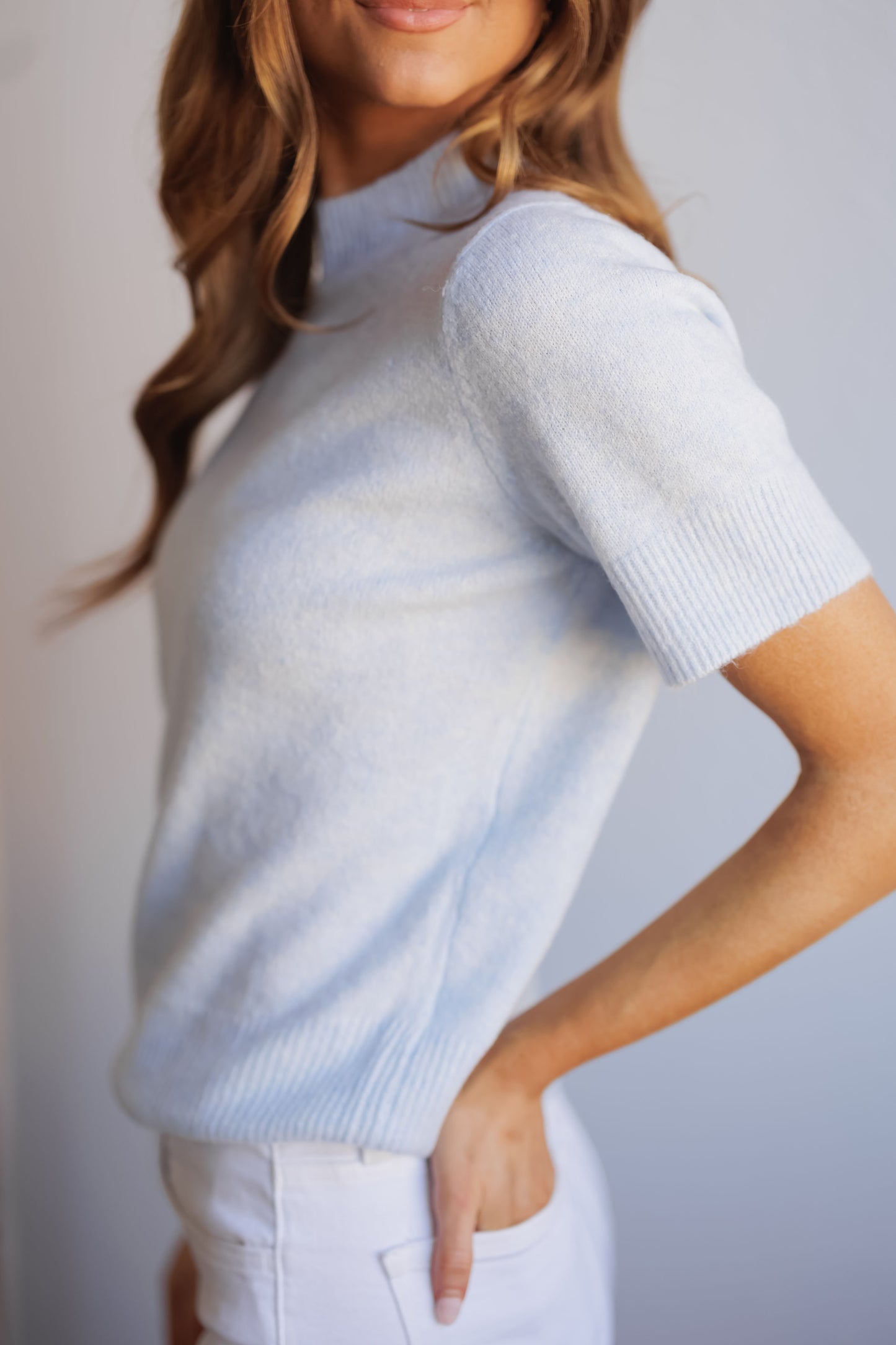 Sweet Bloom Sweater-Light Blue