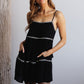 Take Your Time Romper Dress-Black