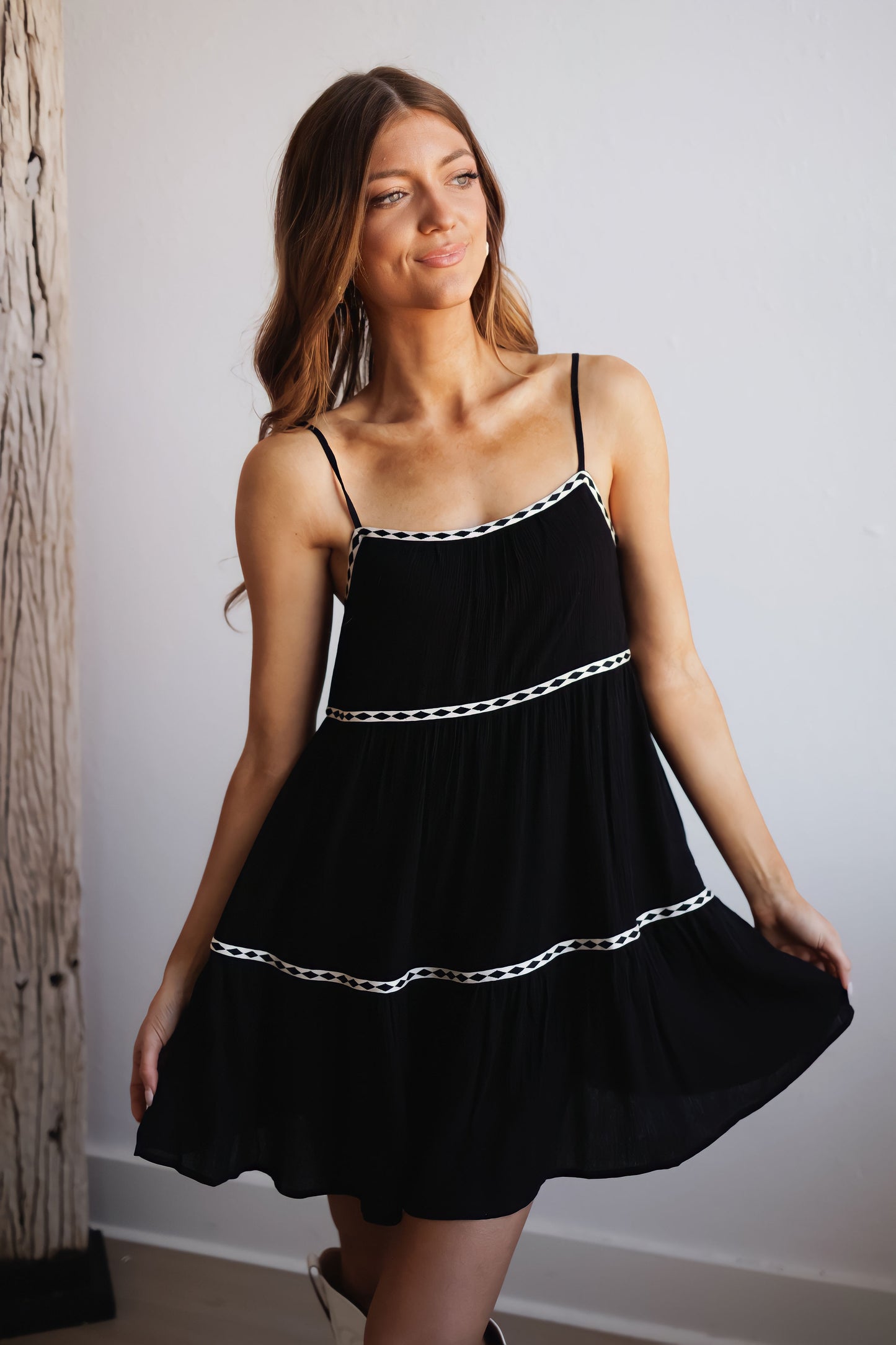 Take Your Time Romper Dress-Black