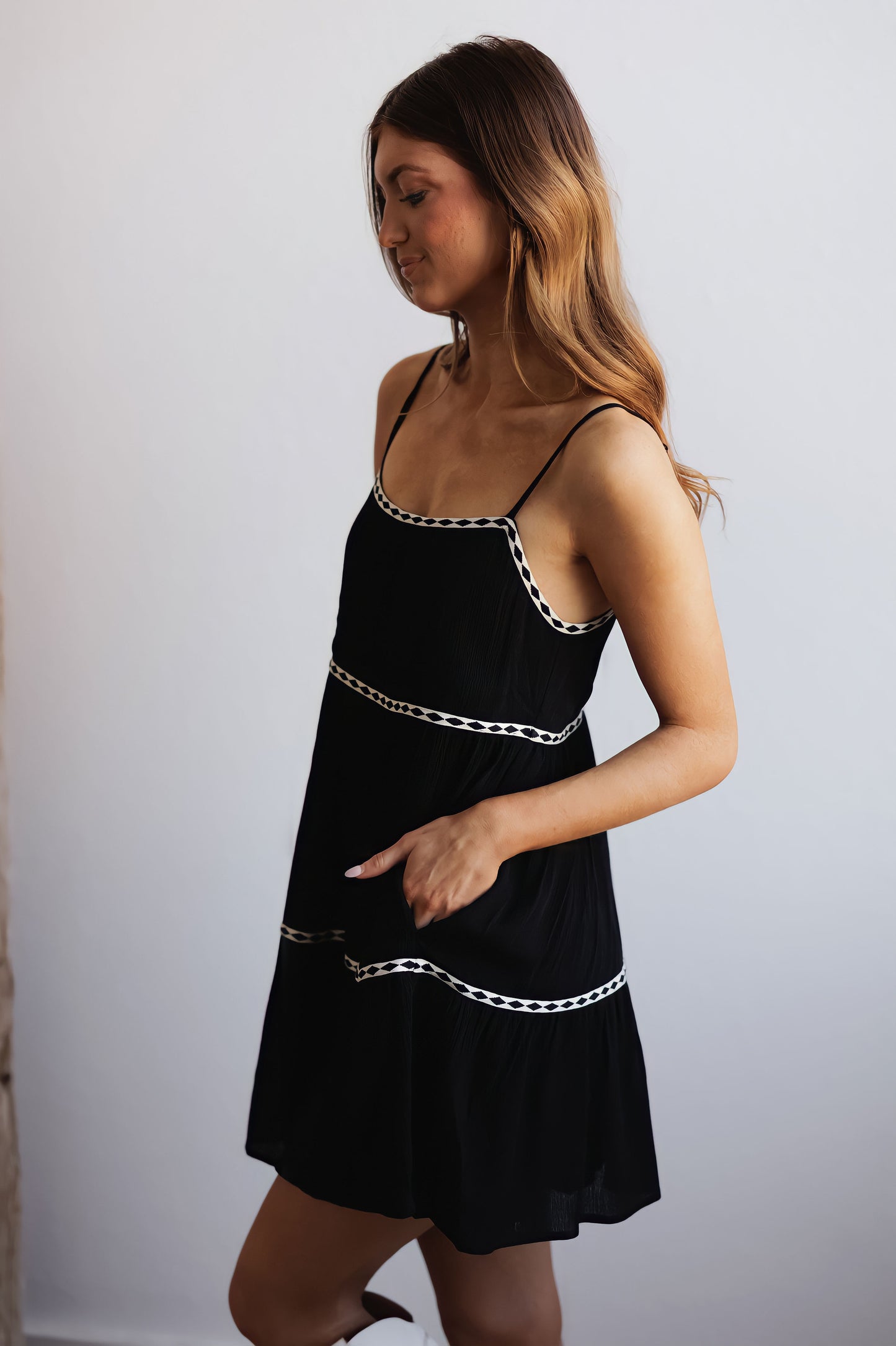 Take Your Time Romper Dress-Black