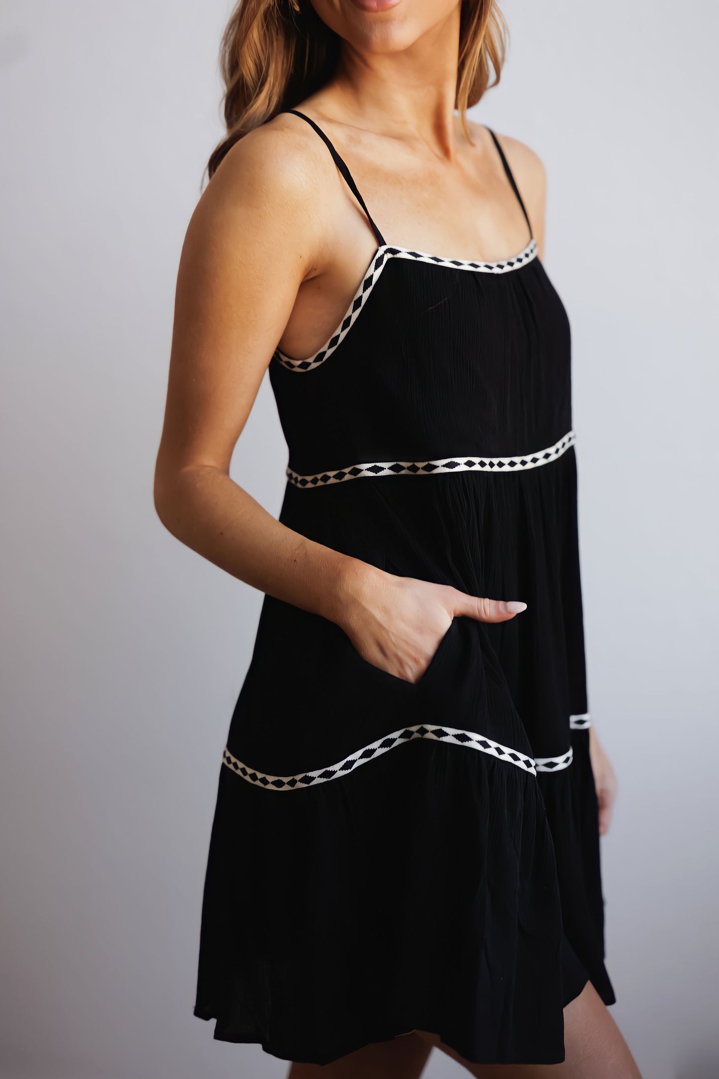 Take Your Time Romper Dress-Black