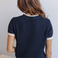 Brynn Sweater Top-Navy
