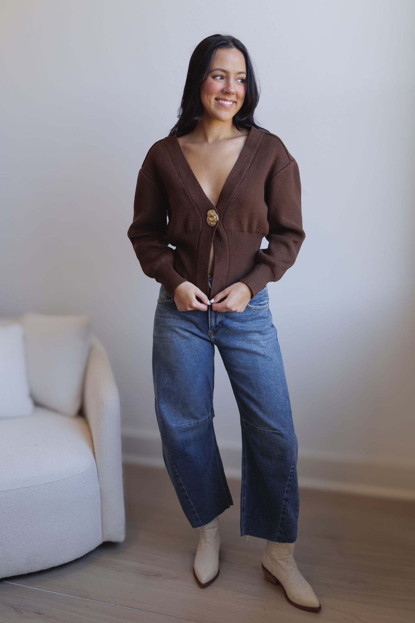 It's A Lifestyle Cardigan-Brown